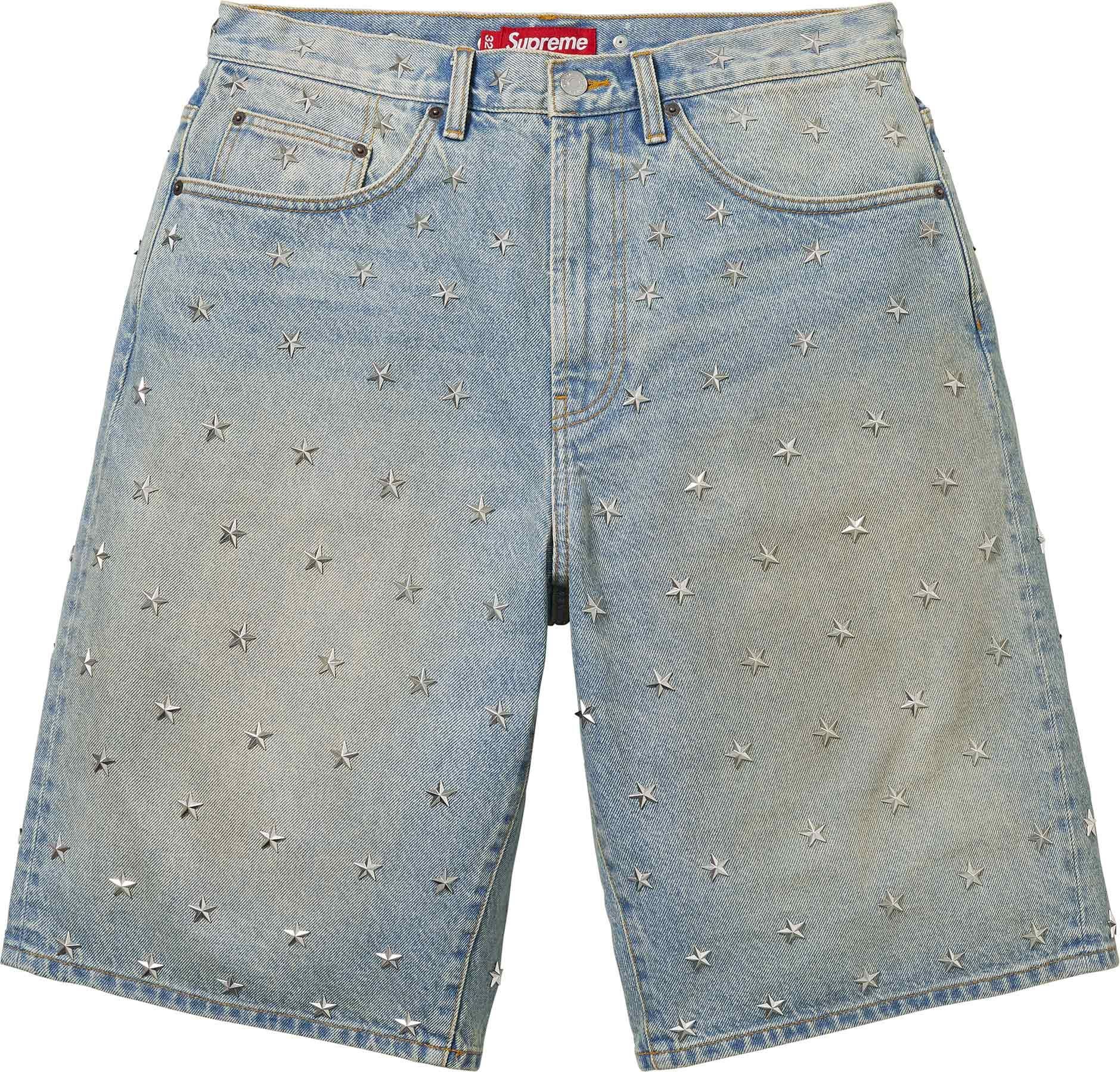 Stars Studded Baggy Denim Short view 9